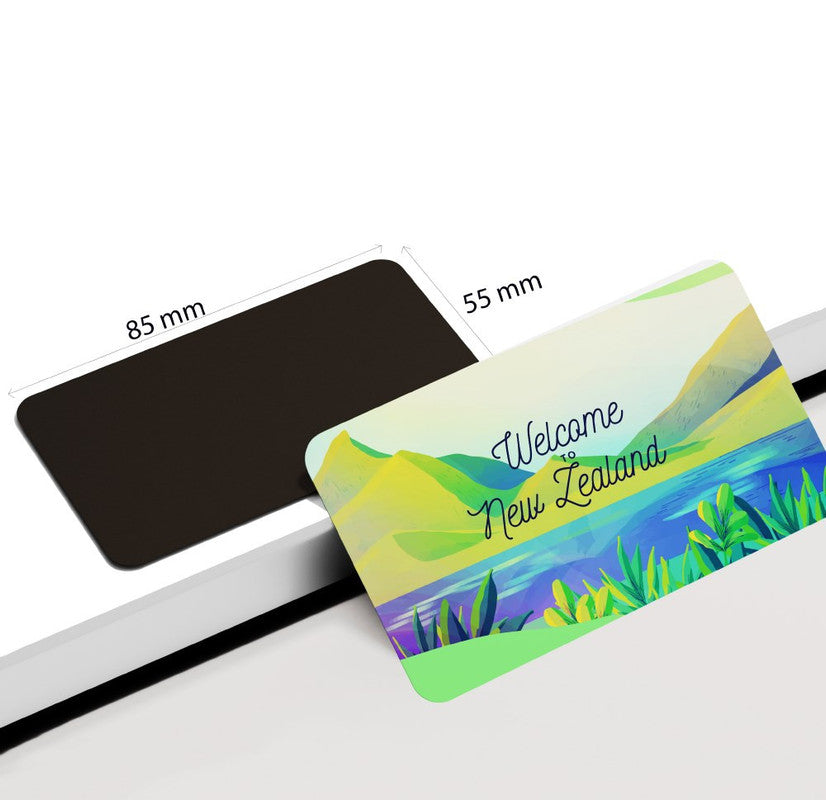 dhcrafts Rectangular Rubber Fridge Magnet / Magnetic Card Multicolor New Zealand Design Pack of 1 (8.6cm x 5.4cm)